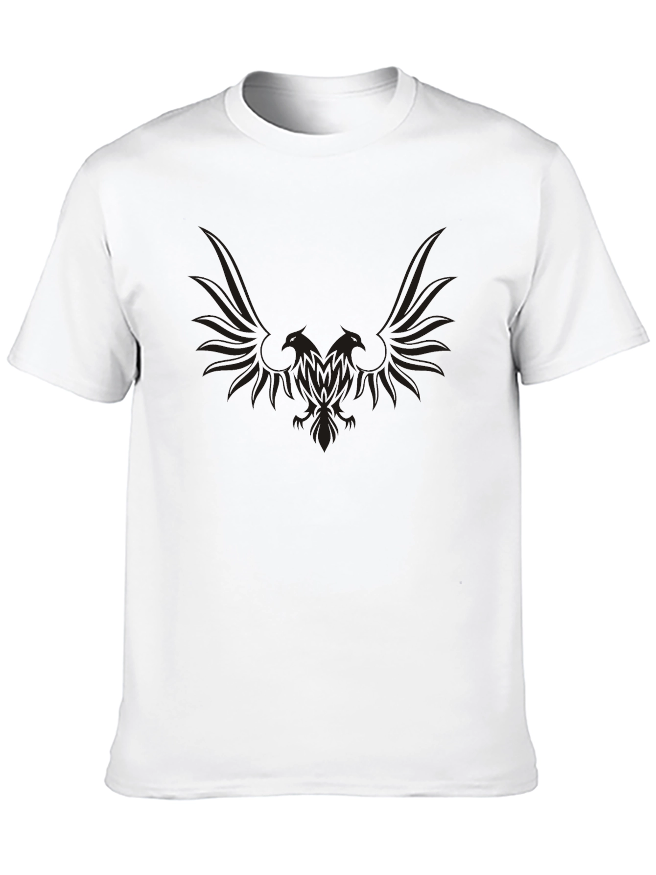Mens Black Eagle Graphic Crewneck T-Shirt