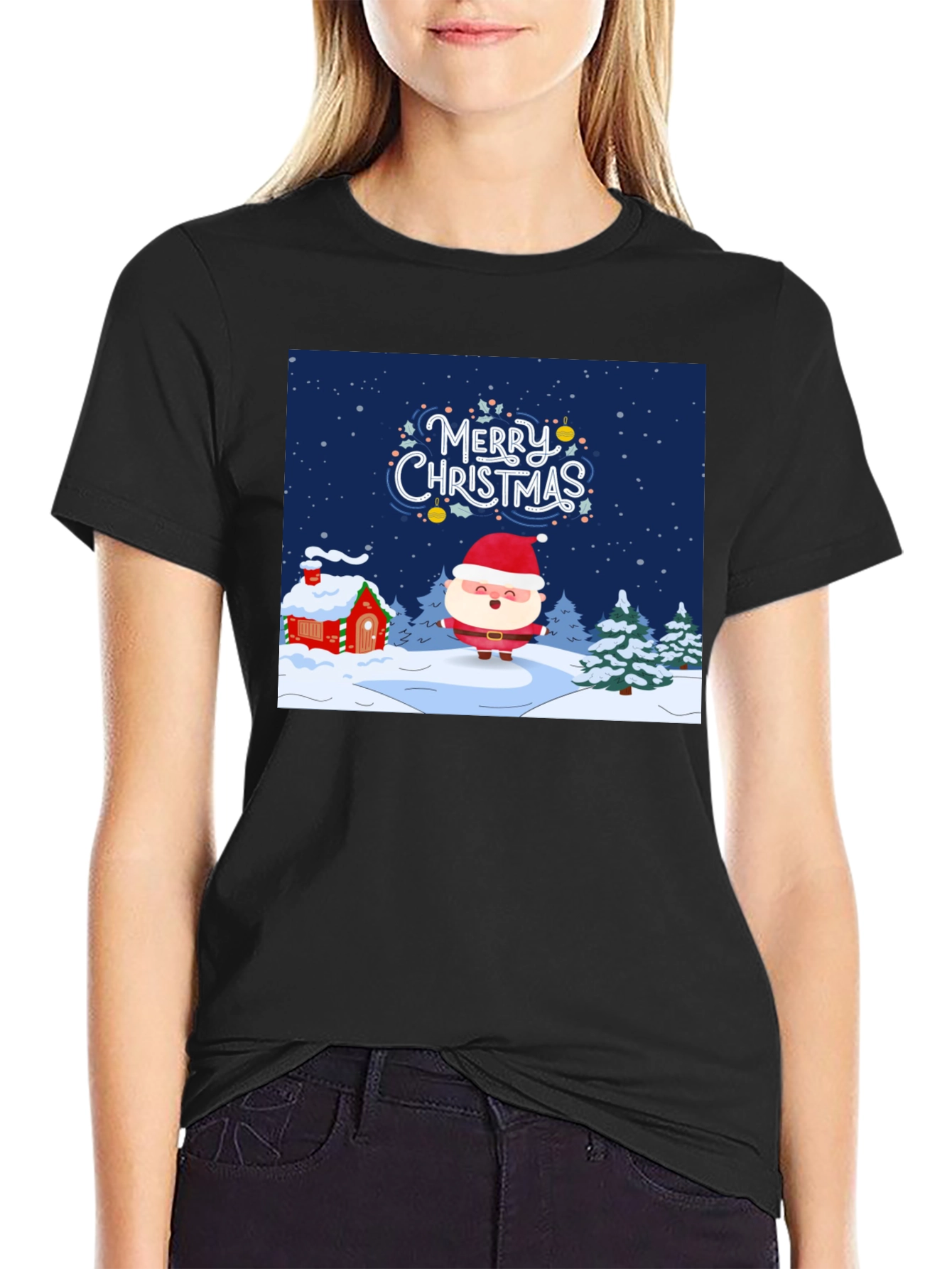 Festive Christmas Santa Graphic Tee