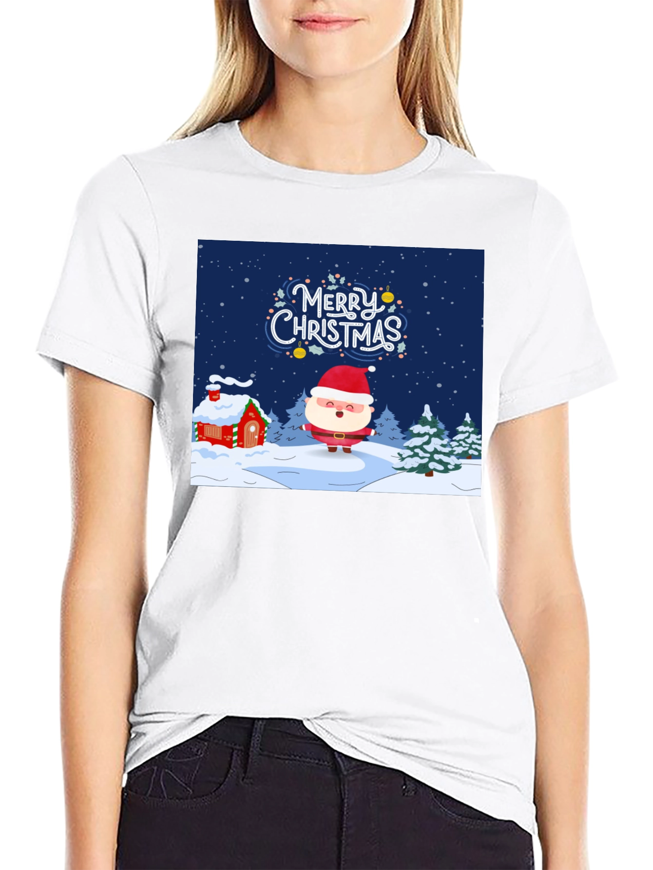Festive Christmas Santa Graphic Tee