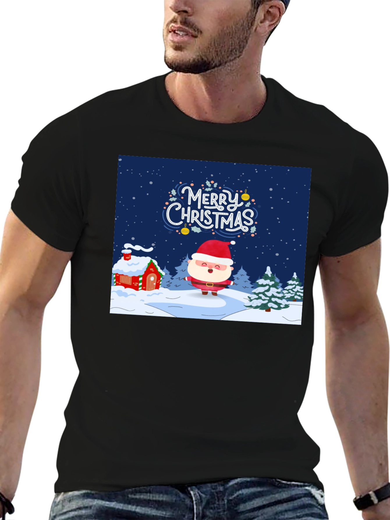 Festive Christmas Santa Graphic Tee