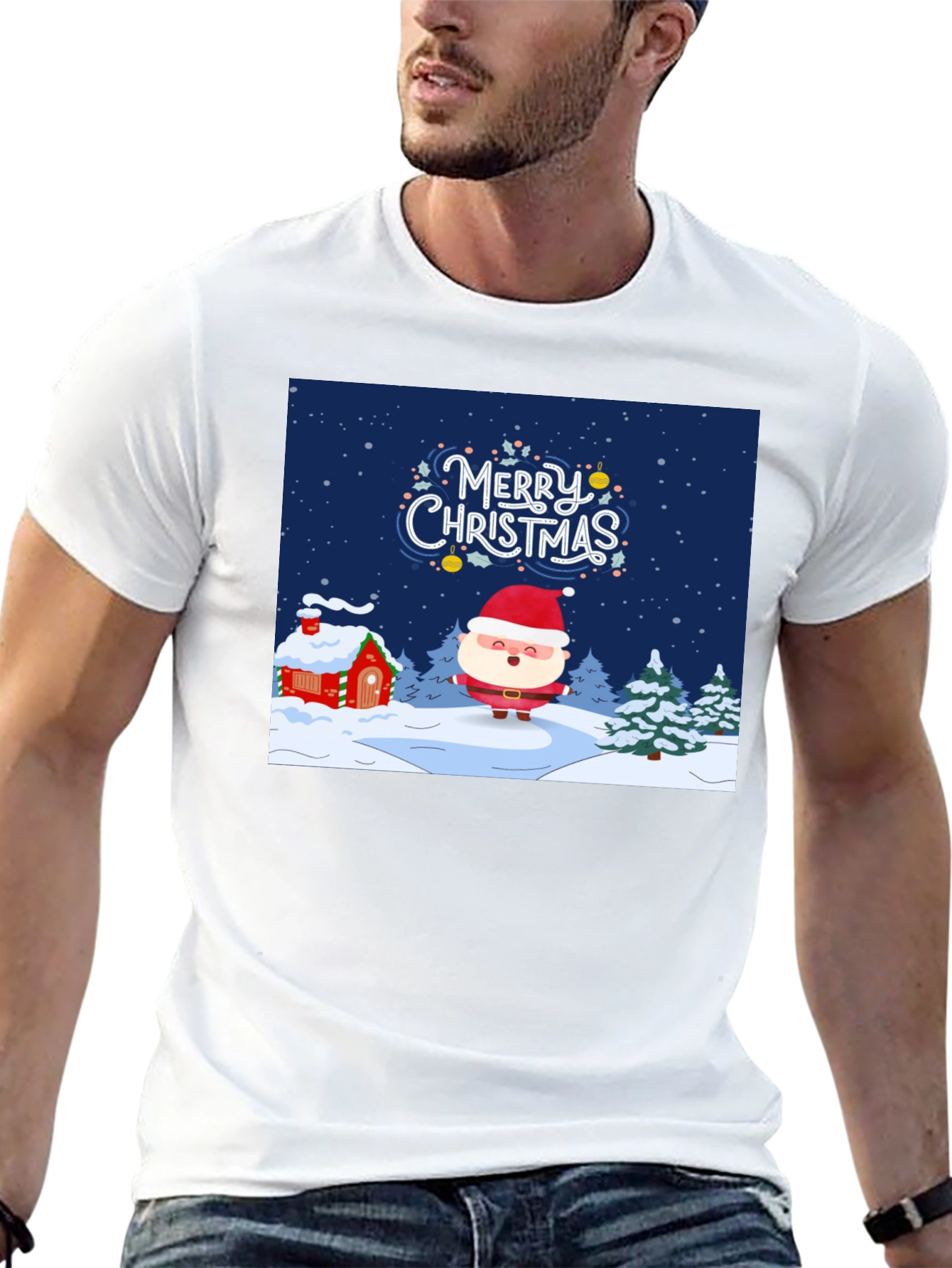 Festive Christmas Santa Graphic Tee