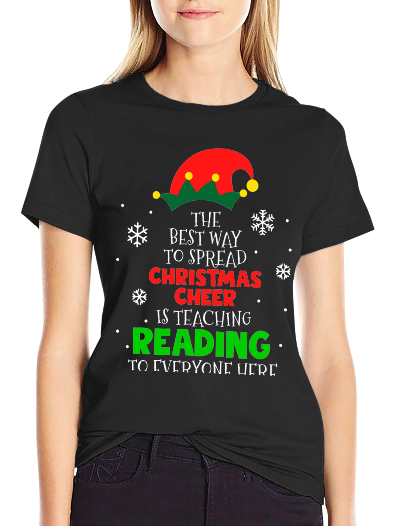 Christmas Cheer Reading Teacher T-Shirt
