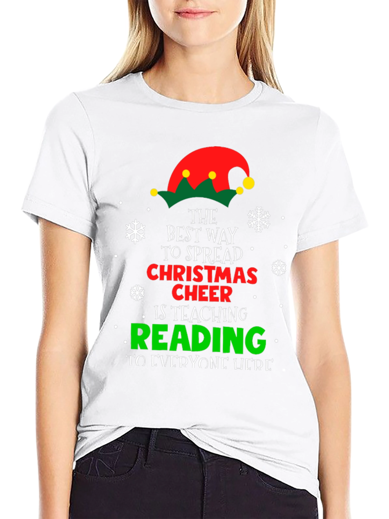 Christmas Cheer Reading Teacher T-Shirt