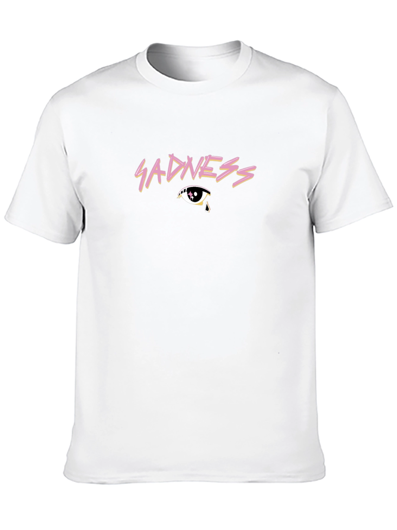 Sadness Graphic Print Black T-Shirt