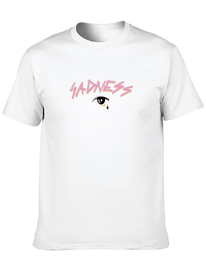 Sadness Graphic Print Black T-Shirt