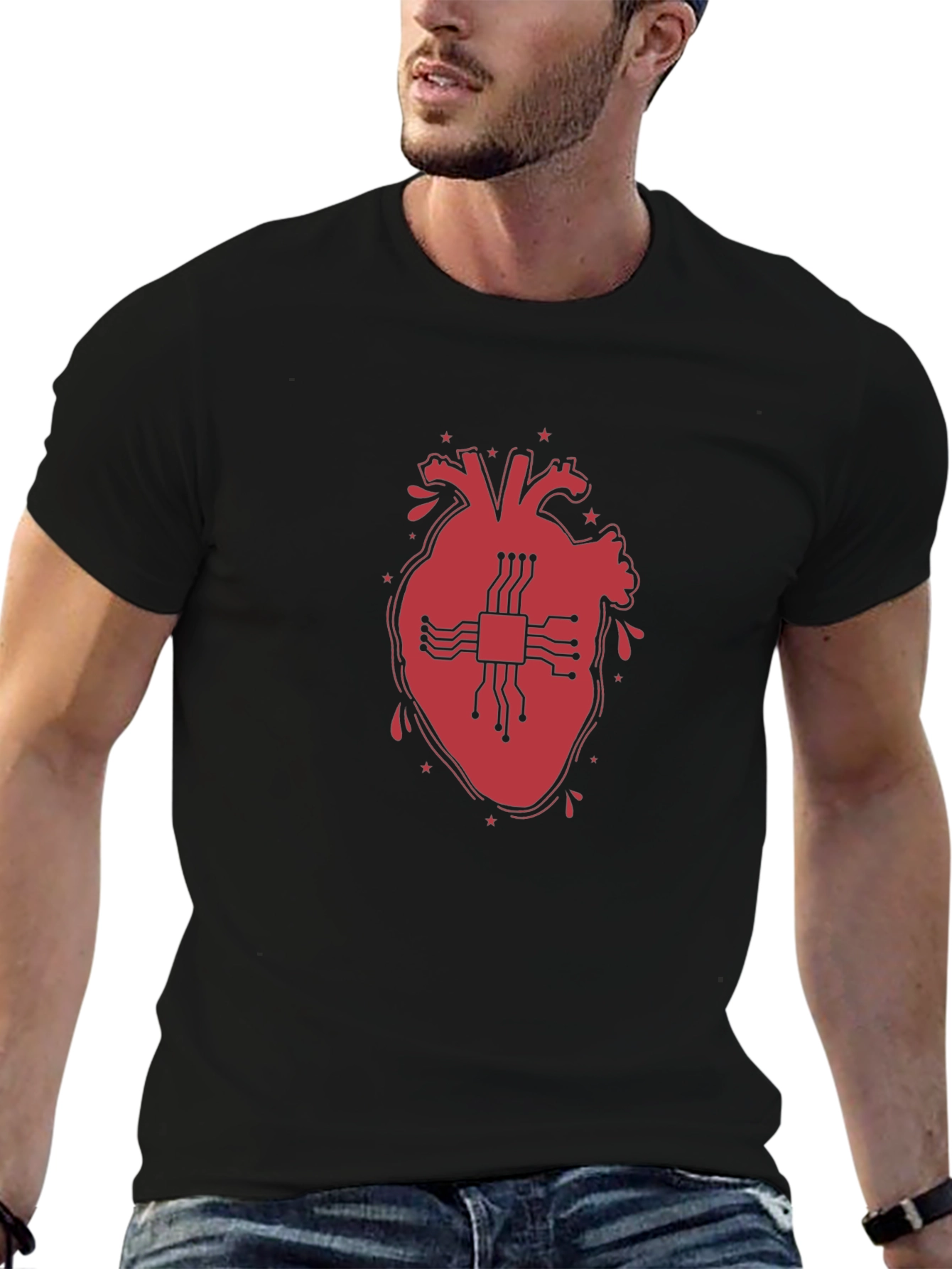 Tech Heart T-Shirt - Black