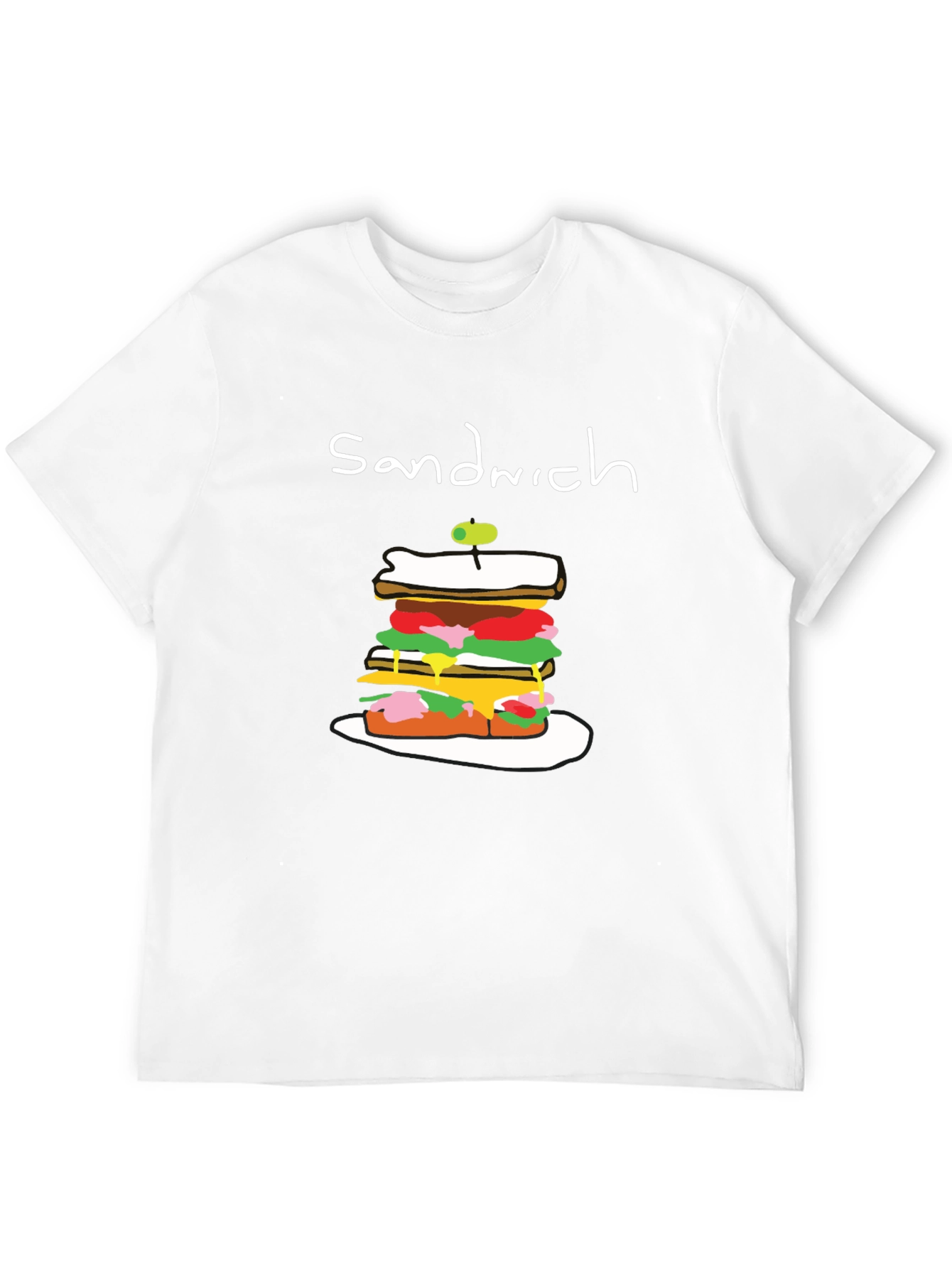 Sandwich Graphic Tee - Black Cotton T-Shirt