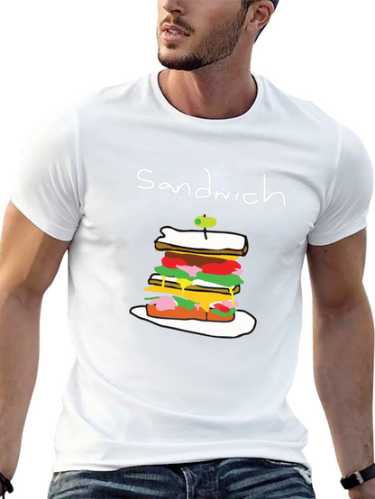 Sandwich Graphic Tee - Black Cotton T-Shirt