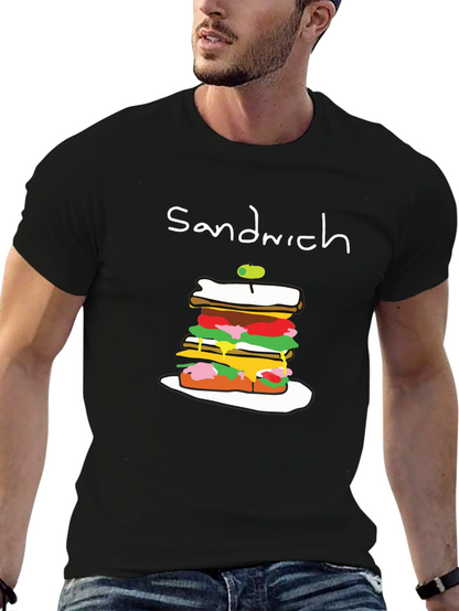 Sandwich Graphic Tee - Black Cotton T-Shirt
