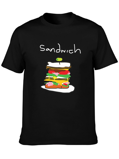 Sandwich Graphic Tee - Black Cotton T-Shirt