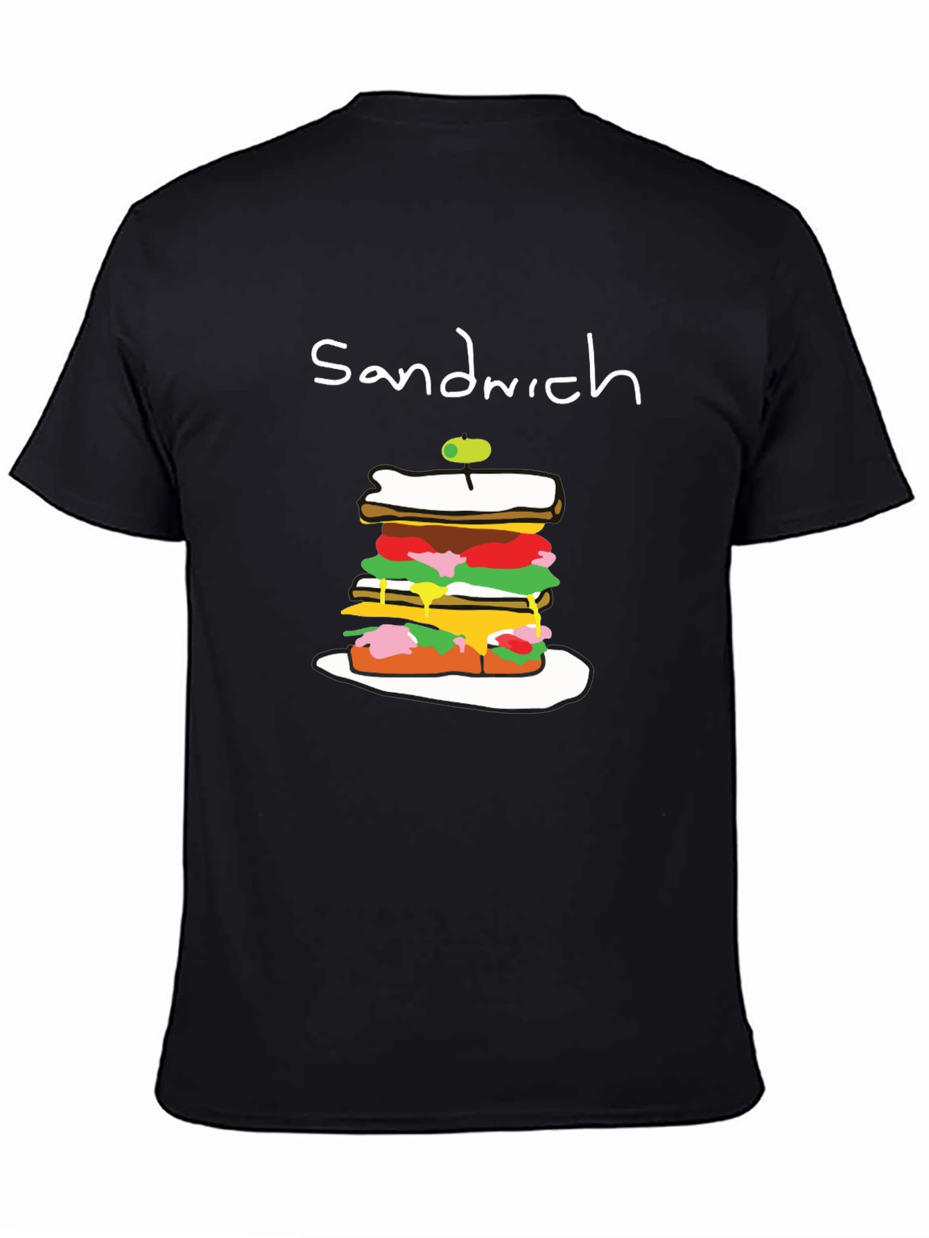 Sandwich Graphic Tee - Black Cotton T-Shirt