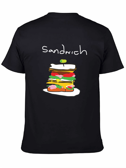 Sandwich Graphic Tee - Black Cotton T-Shirt