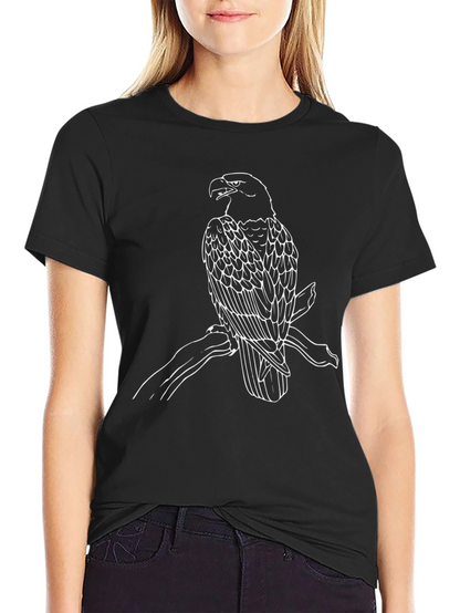 Black T-Shirt with Eagle Print