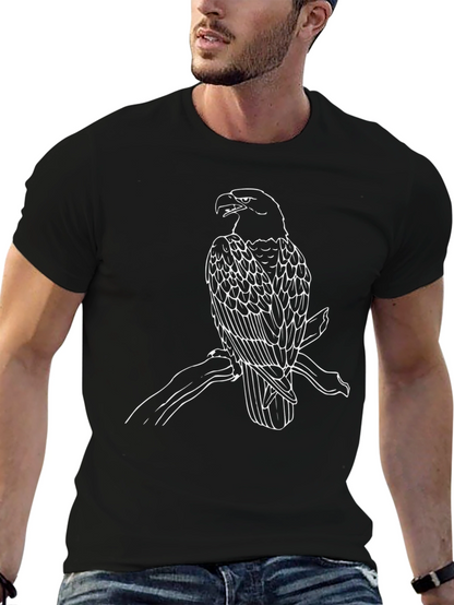 Black T-Shirt with Eagle Print