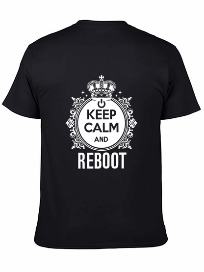 Keep Calm and Reboot Black T-Shirt