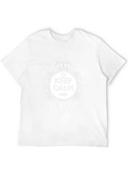 Keep Calm and Reboot Black T-Shirt