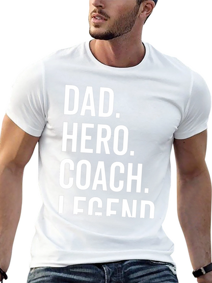 Dad Hero Coach Legend Black T-Shirt