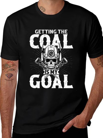 Coal Miner Skull Graphic T-Shirt