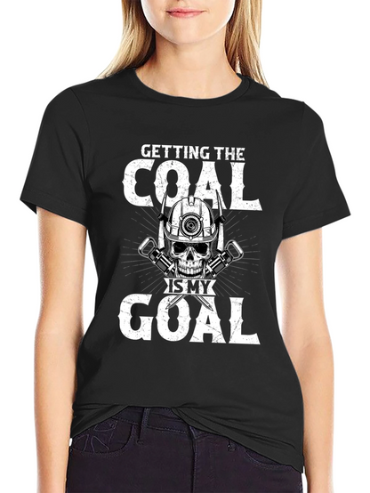 Coal Miner Skull Graphic T-Shirt