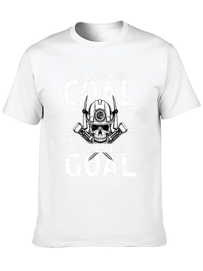 Coal Miner Skull Graphic T-Shirt