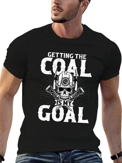 Coal Miner Skull Graphic T-Shirt