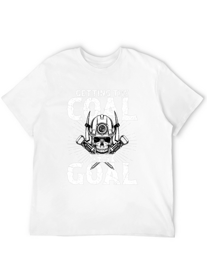 Coal Miner Skull Graphic T-Shirt