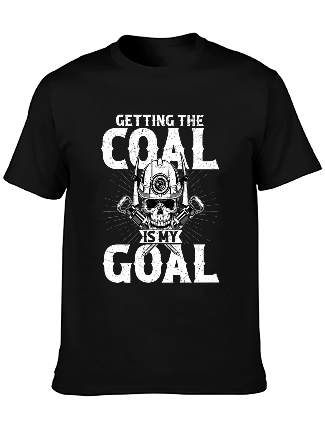 Coal Miner Skull Graphic T-Shirt
