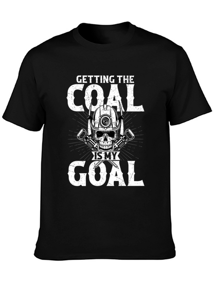 Coal Miner Skull Graphic T-Shirt