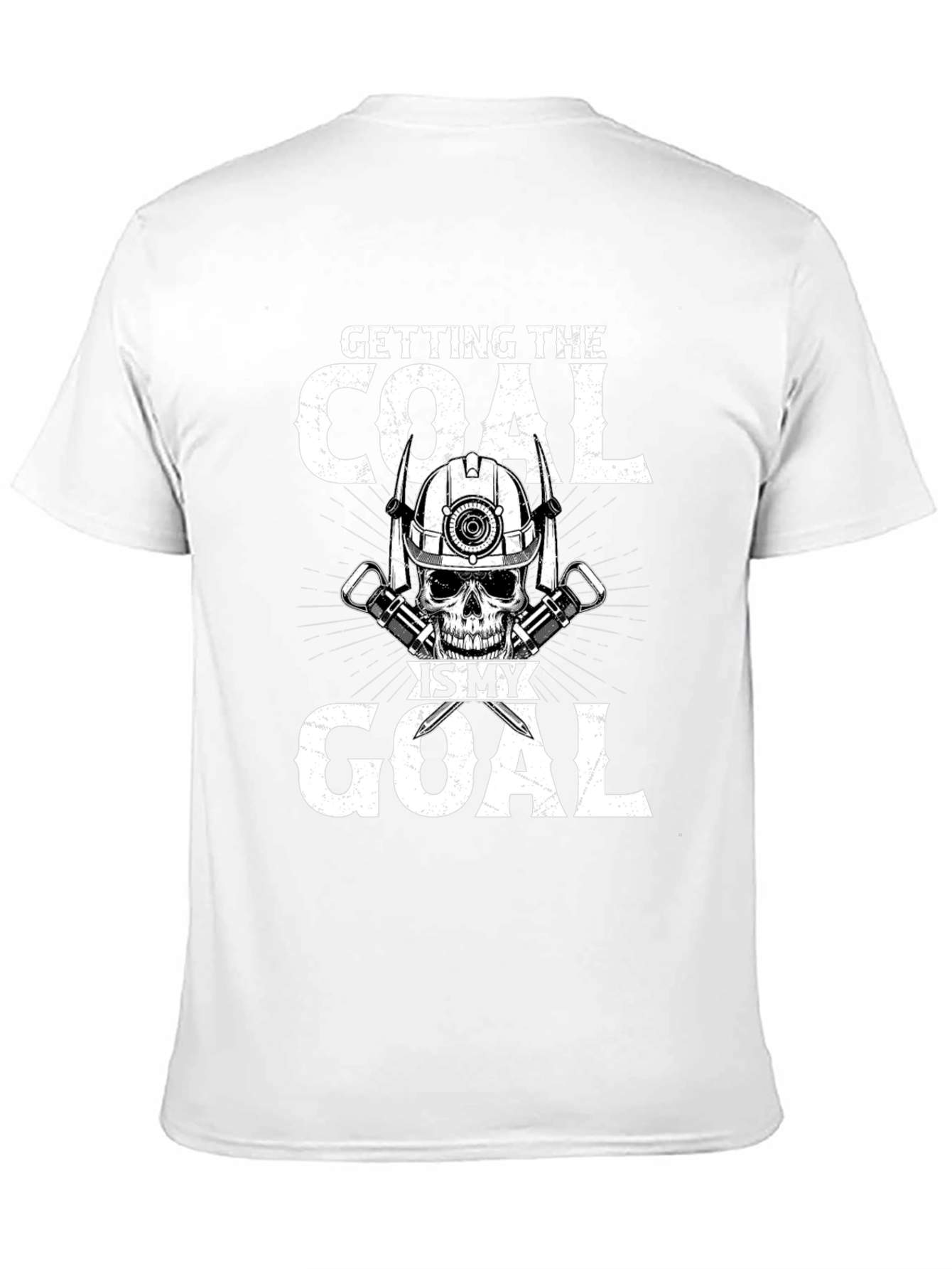 Coal Miner Skull Graphic T-Shirt