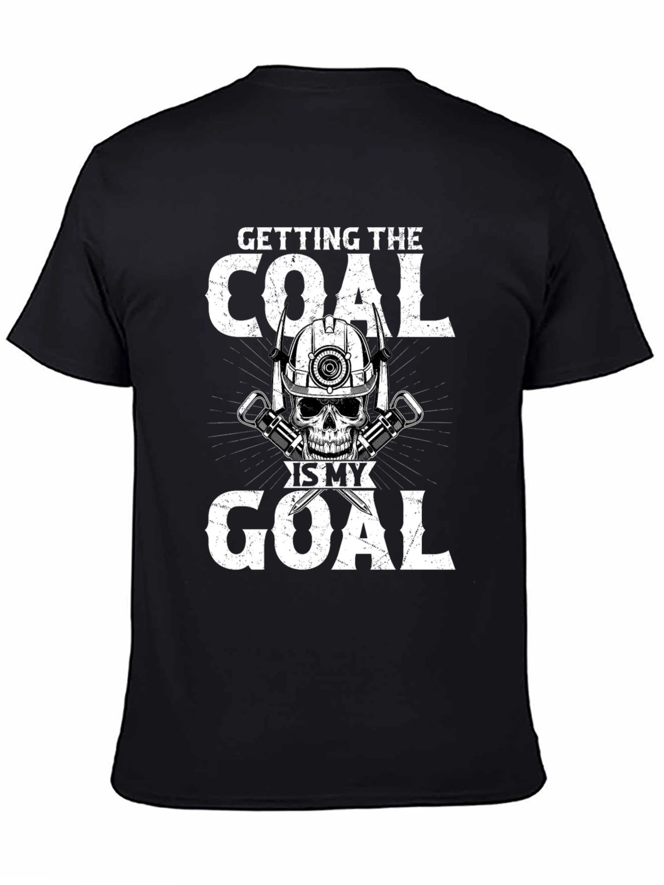 Coal Miner Skull Graphic T-Shirt