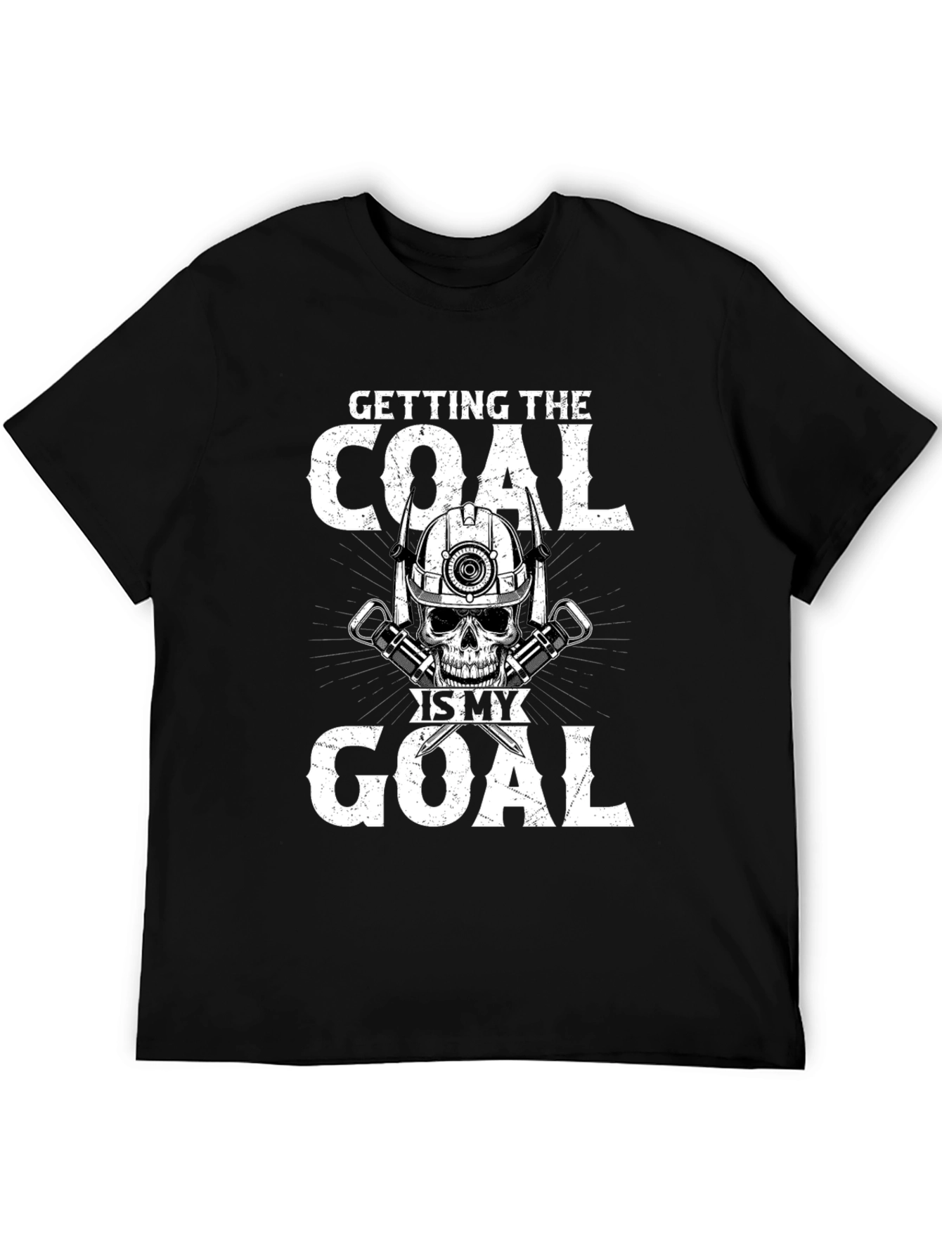 Coal Miner Skull Graphic T-Shirt