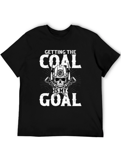 Coal Miner Skull Graphic T-Shirt