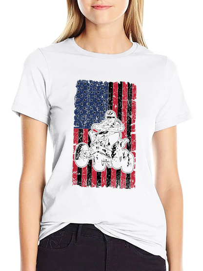 American Flag ATV Rider Graphic Tee