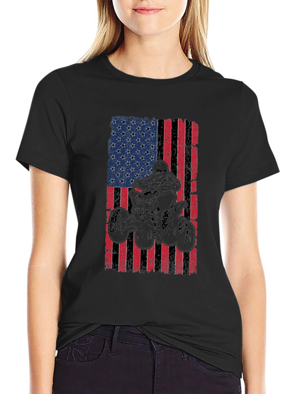 American Flag ATV Rider Graphic Tee