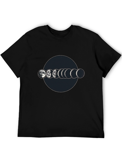 Lunar Phase Graphic T-Shirt - Mens Black Tee