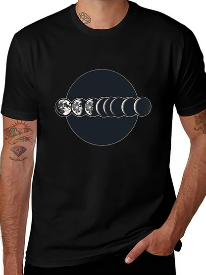 Lunar Phase Graphic T-Shirt - Mens Black Tee