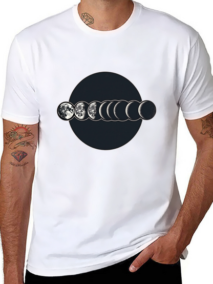Lunar Phase Graphic T-Shirt - Mens Black Tee