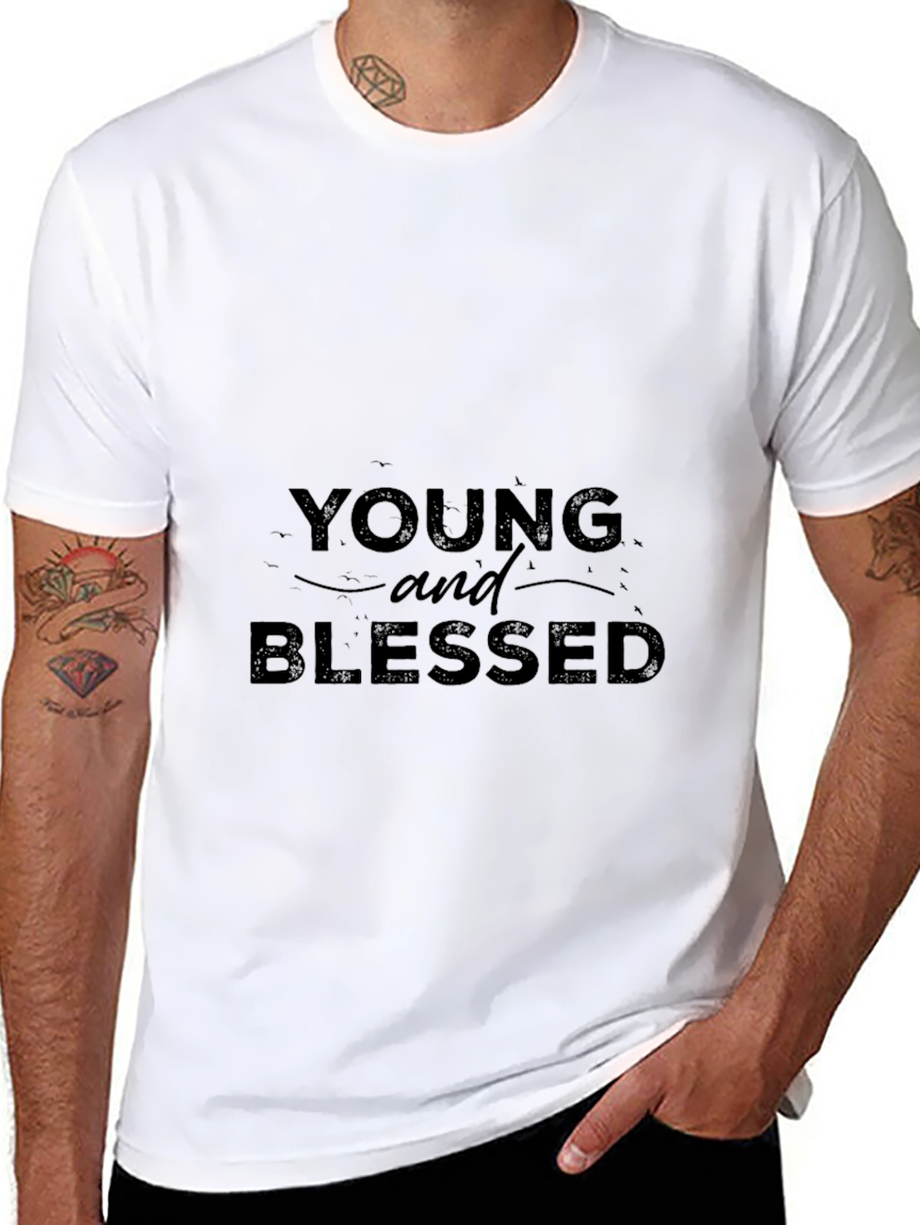 Young and Blessed Graphic Tee - Stylish Comfort