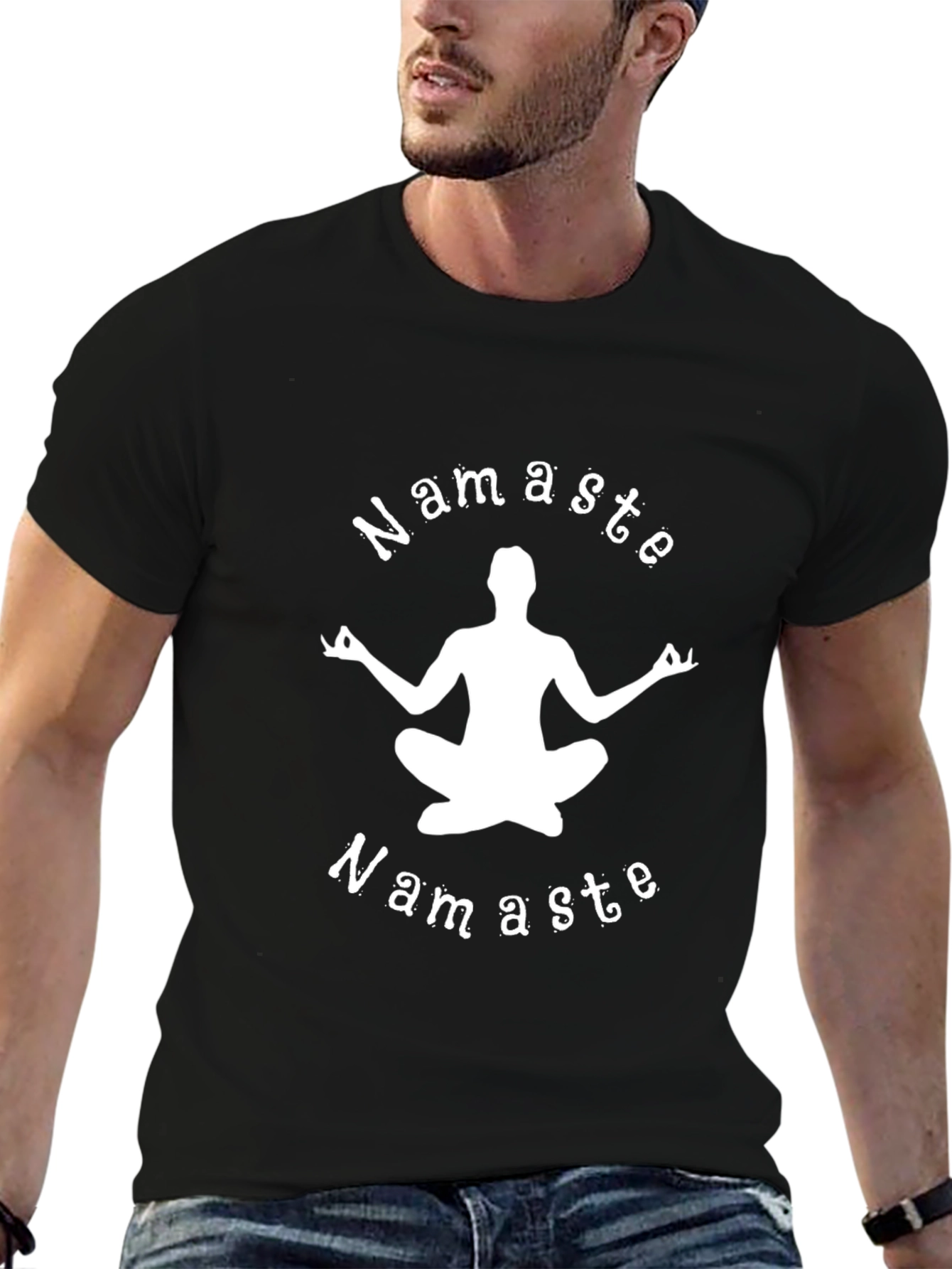 Namaste Yoga T-Shirt - Meditating Yogi Design