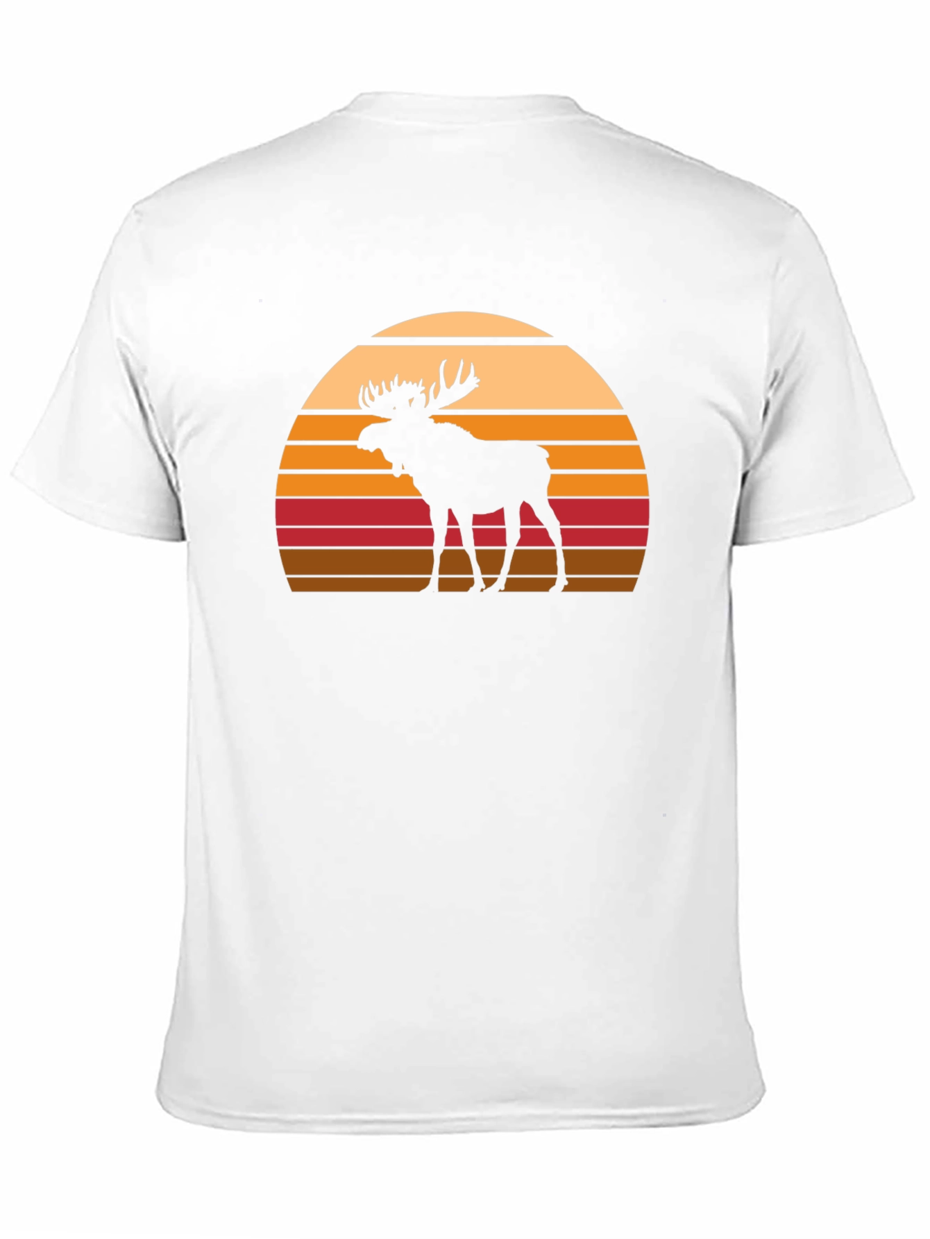 Moose Silhouette Sunset Graphic T-Shirt