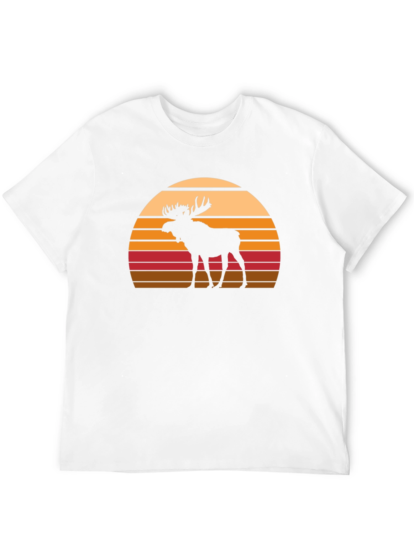 Moose Silhouette Sunset Graphic T-Shirt
