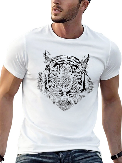 Black Tiger Graphic Tee - Stylish Mens T-Shirt