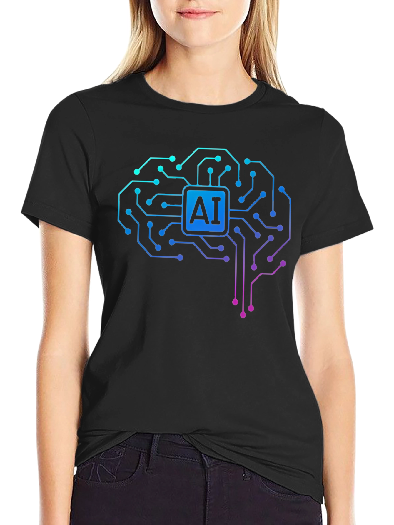 AI Brain Circuit T-Shirt - Tech Style