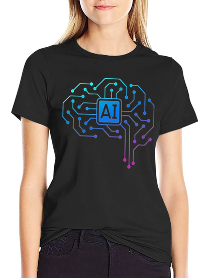 AI Brain Circuit T-Shirt - Tech Style