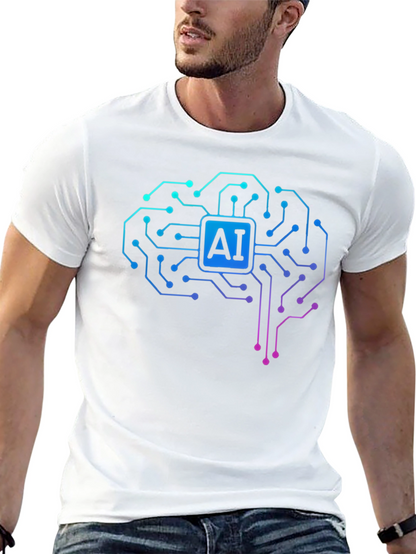 AI Brain Circuit T-Shirt - Tech Style
