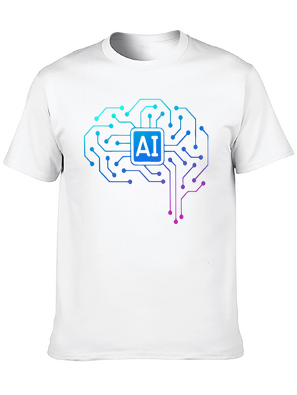 AI Brain Circuit T-Shirt - Tech Style