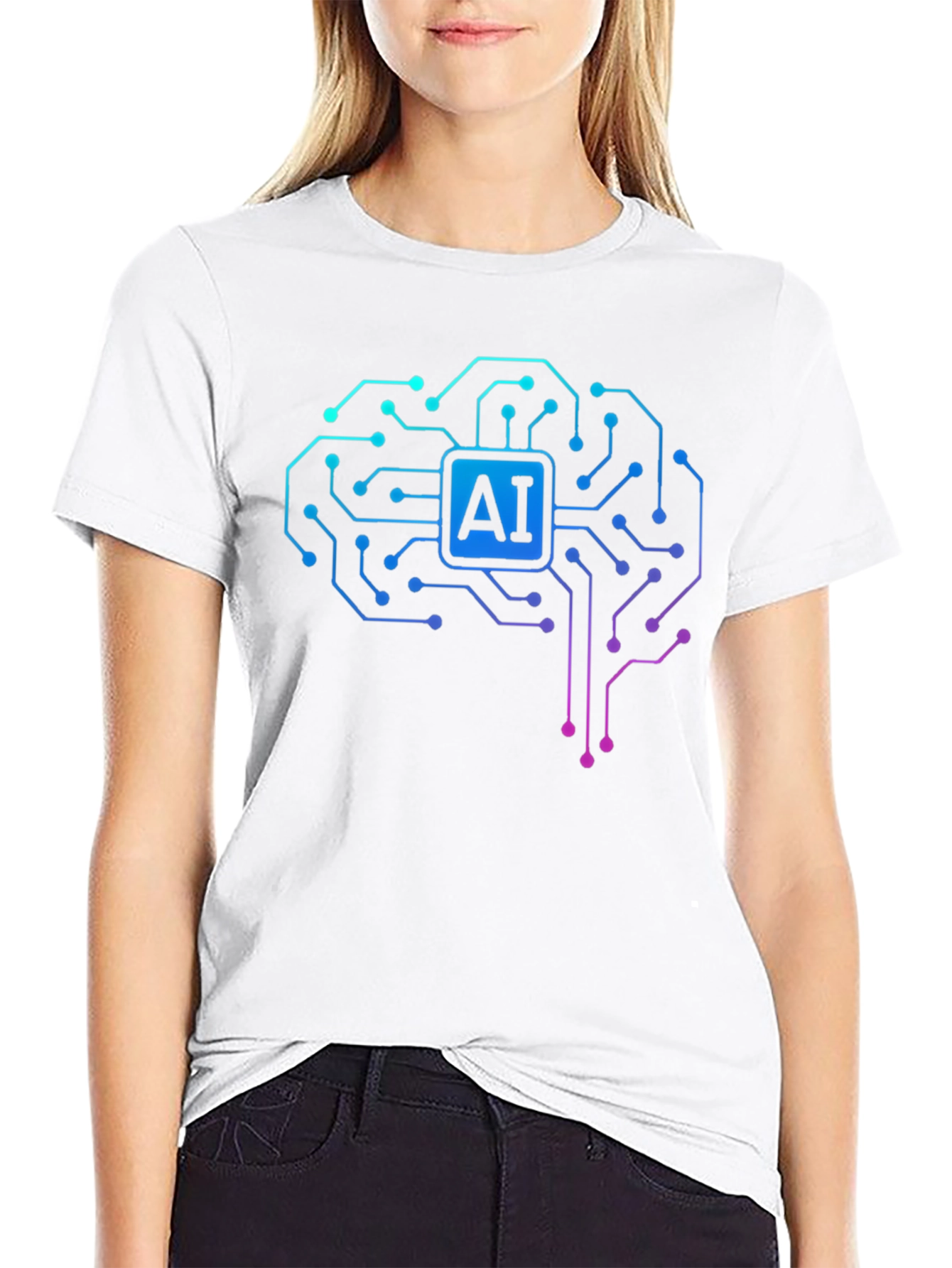 AI Brain Circuit T-Shirt - Tech Style