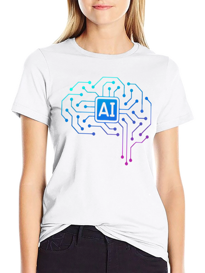 AI Brain Circuit T-Shirt - Tech Style