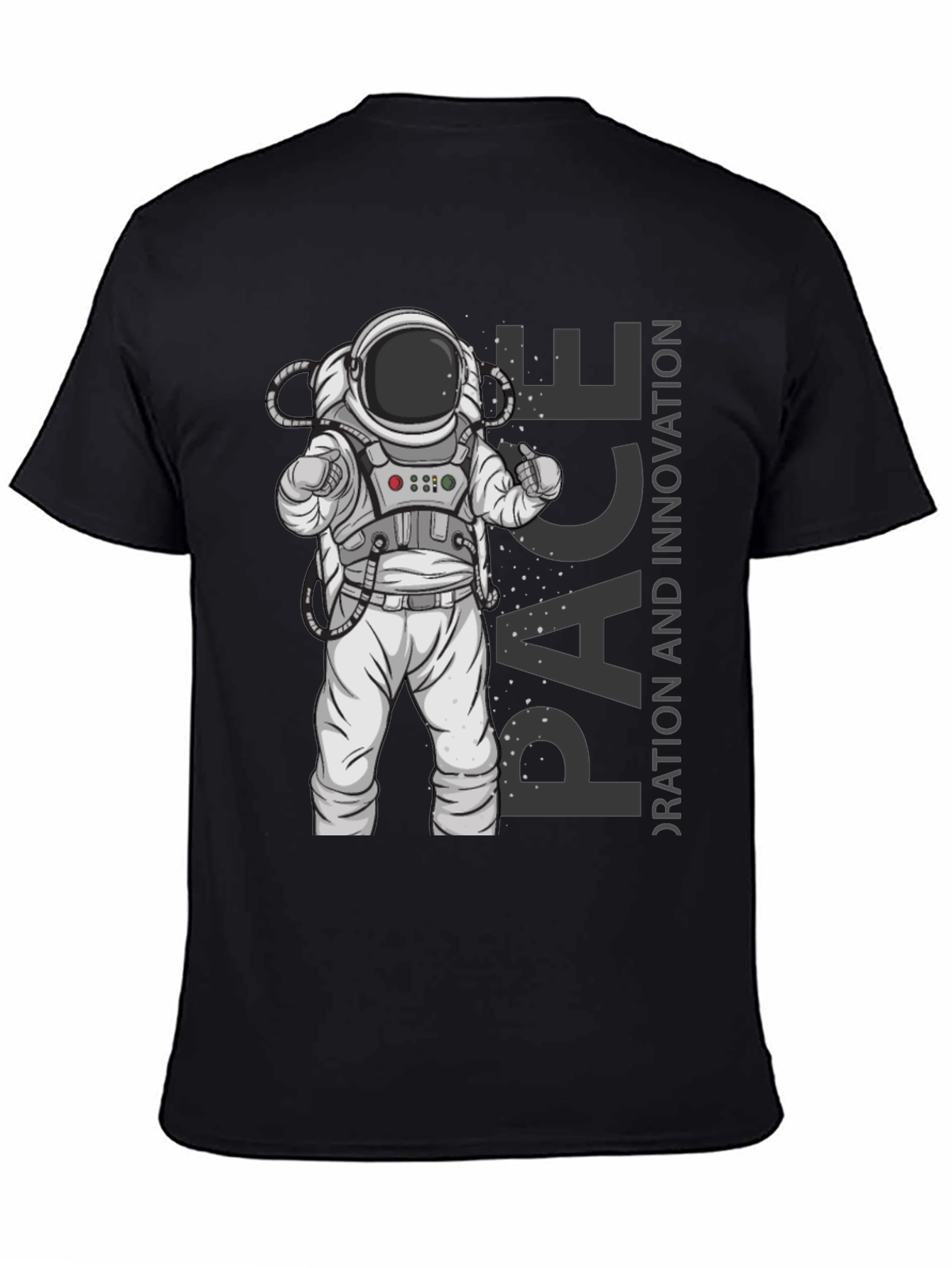 Astronaut Space Exploration Black T-Shirt
