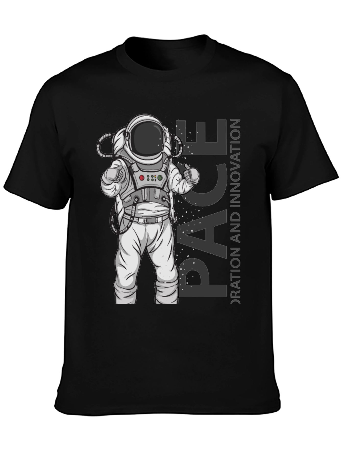 Astronaut Space Exploration Black T-Shirt